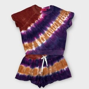 n:philanthropy Tie Dye Sweatshirt Shorts Set Womens Size‎ Small Loungewear Cozy